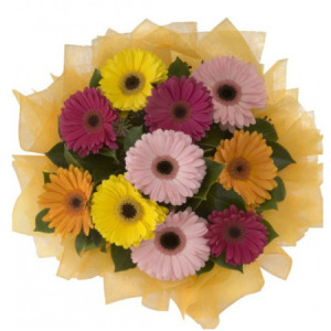 Turhal �i�ek�ileri firmam�zdan 11 adet kar���k gerbera �i�e�i buketi