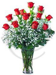 vazo i�erisinde 12 adet k�rm�z� g�l Tokat uluslararas� �i�ek g�nderme